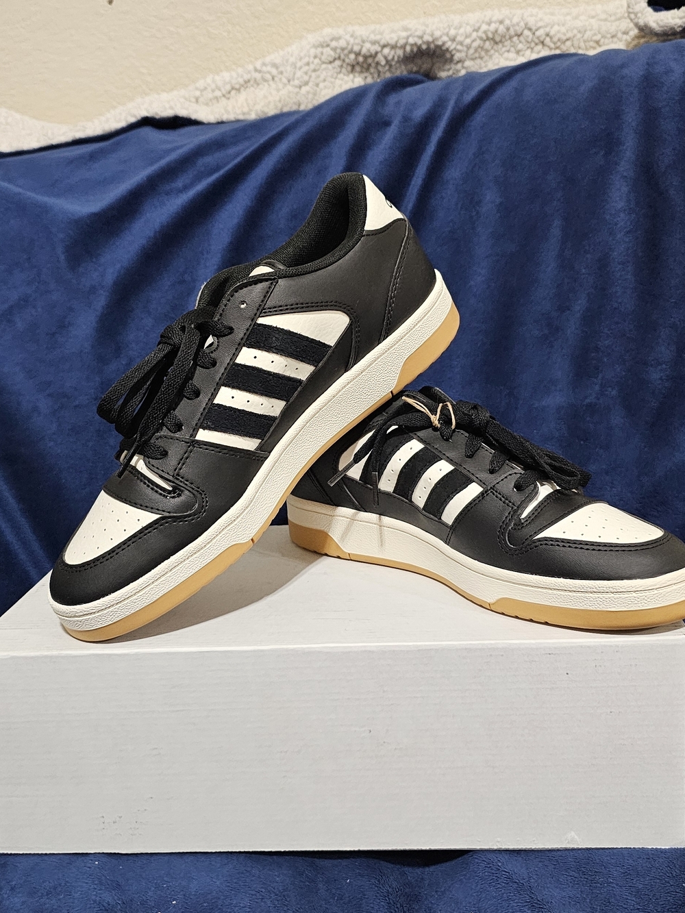 adidas Black, White & Gum Low-Top Sneakers